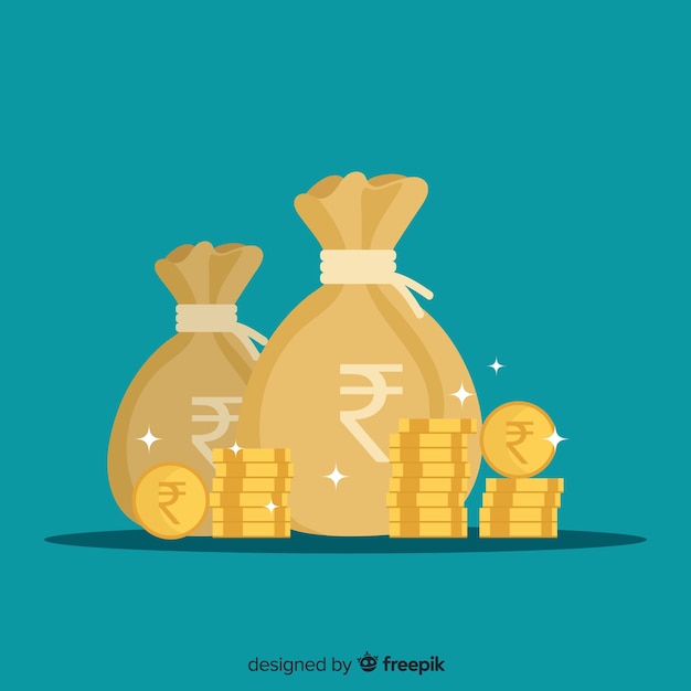 Free Vector indian rupee money bags