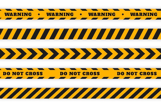 Free Vector industrial warning alert yellow and black tape banner design