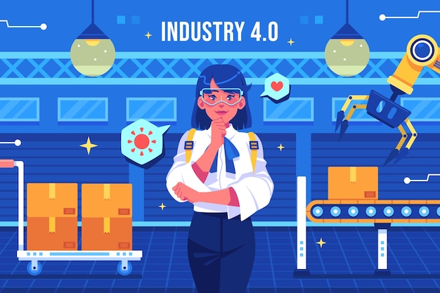 Free Vector industry 4.0 background design