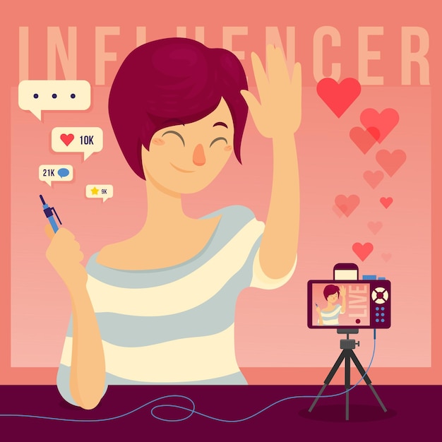 Free Vector influencer concept illustration concept