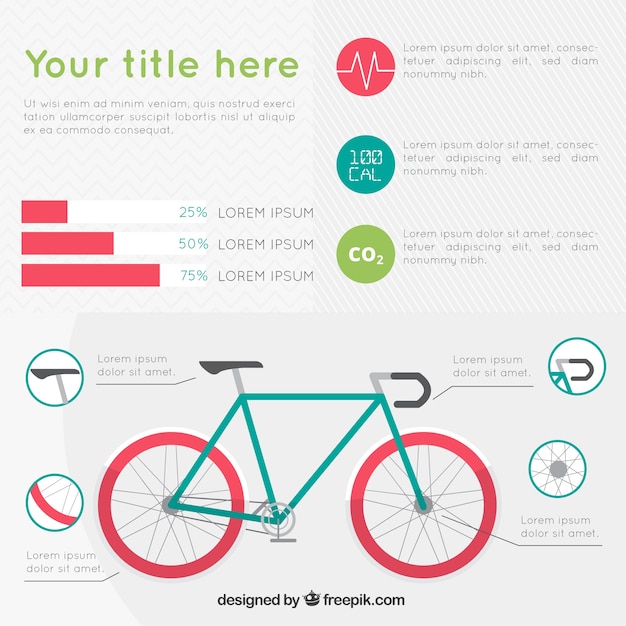 Free Vector infographic about cycling in flat design