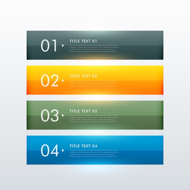 Free Vector infographic design banners with steps