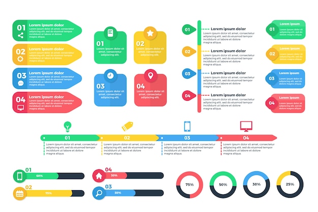 Free Vector infographic element collection template design