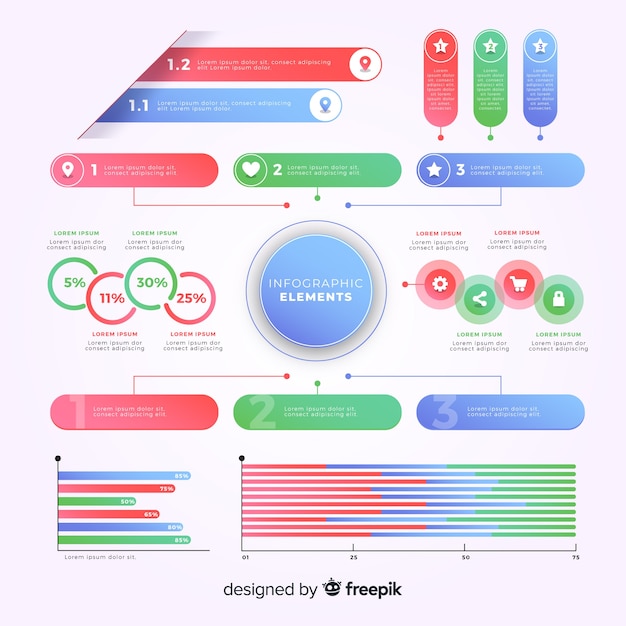 Free Vector infographic element collection