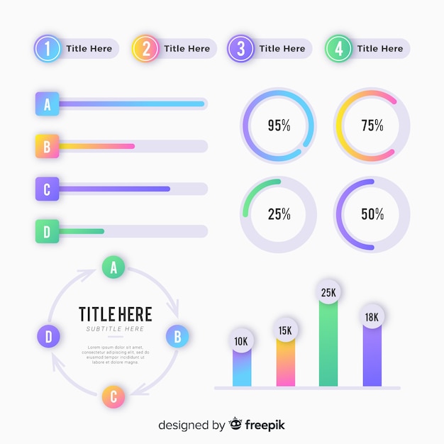 Free Vector infographic element collection