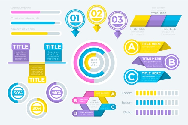 Free Vector infographic element collection