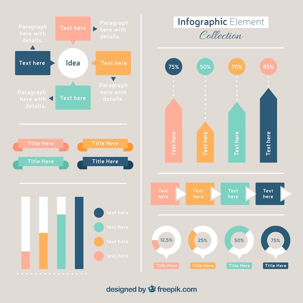 Free Vector infographic elements with variety of designs