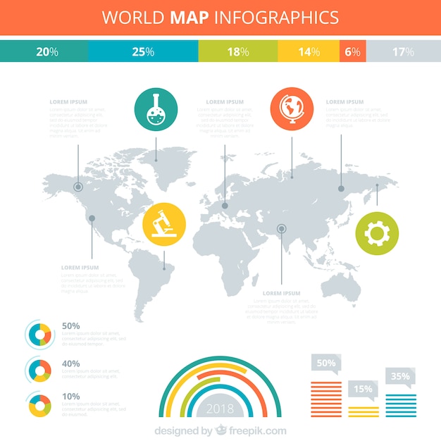 Free Vector infographic map template