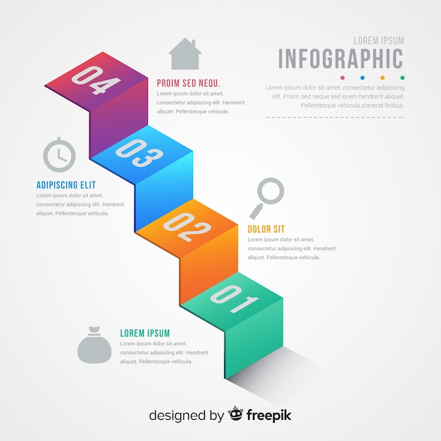 Free Vector infographic steps concept