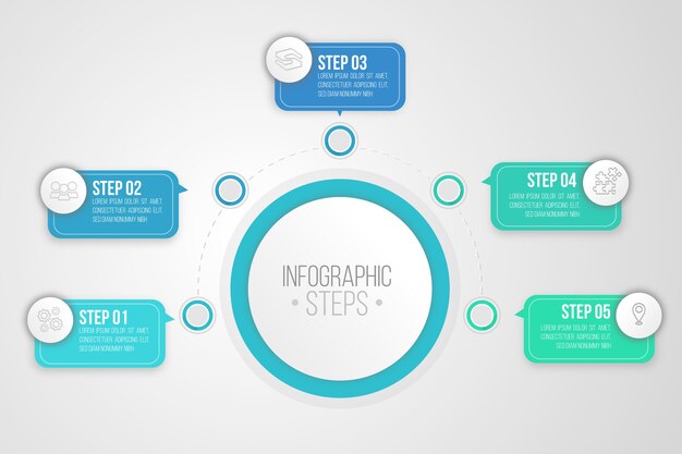 Infographic steps in flat style