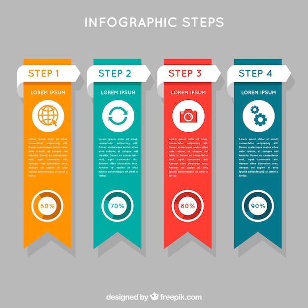 Free Vector infographic steps template in banner style