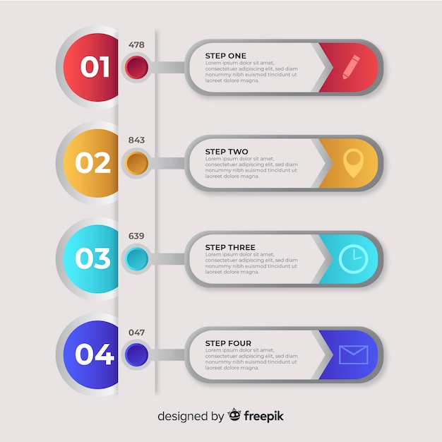 Free Vector infographic steps template flat design