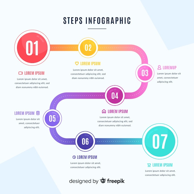 Infographic steps template flat design