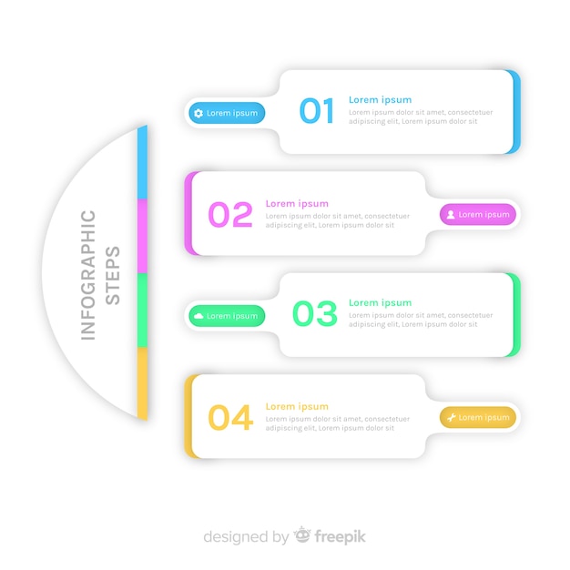 Free Vector infographic steps template flat style