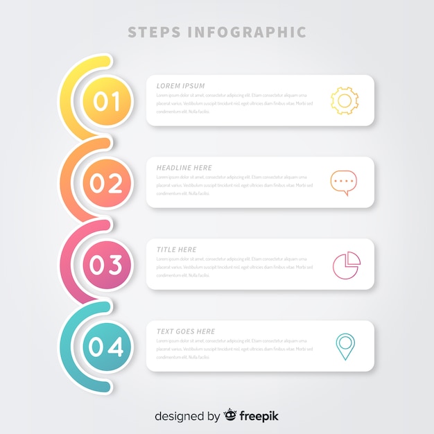 Free Vector infographic steps template flat style