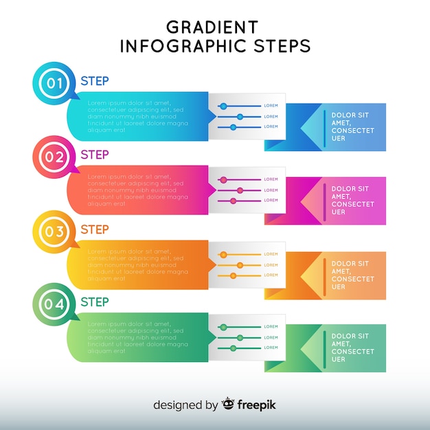 Free Vector infographic steps