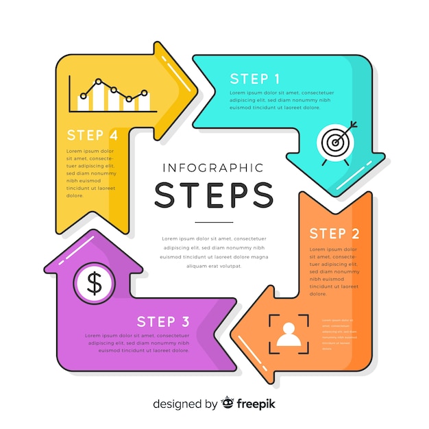 Free Vector infographic steps