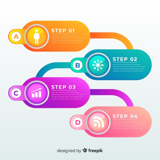 Free Vector infographic template in gradient style