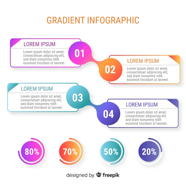 Free Vector infographic template in gradient style