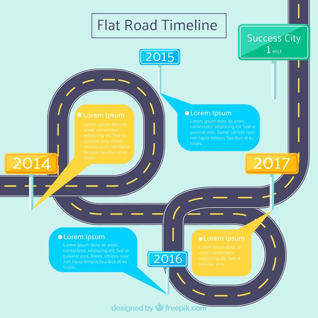 Infographic timeline concept with road