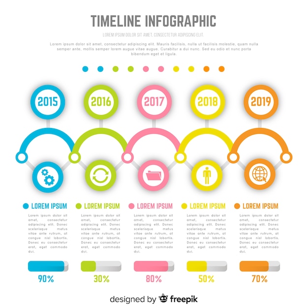 Free Vector infographic timeline concept