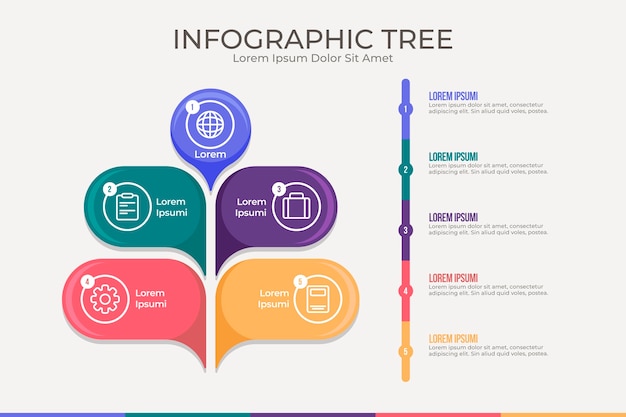 Free Vector infographic tree design template