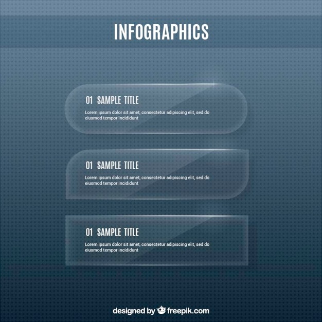 Free vector infographic with crystal banners
