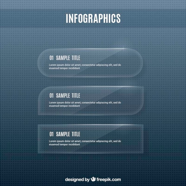 Infographic with crystal banners