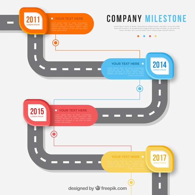 Free Vector infographic with road design