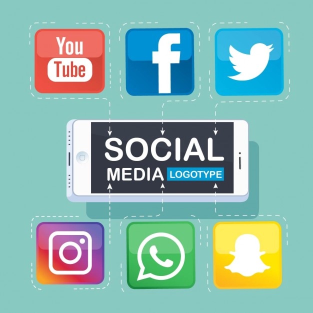 Free Vector infography about social networks with a mobile phone