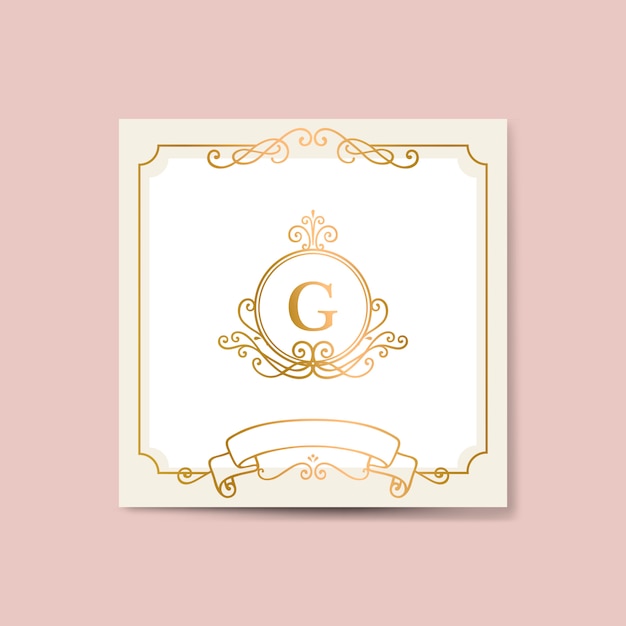 Free Vector initialed gold frame background