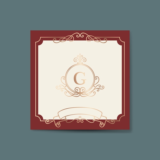 Free Vector initialed gold frame background