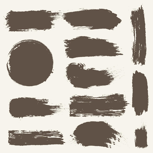 Free vector ink brush stroke collection