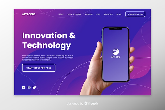 Innovation technology landing page