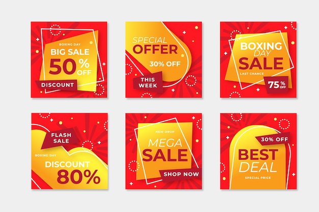 Free Vector instagram boxing day sale post collection