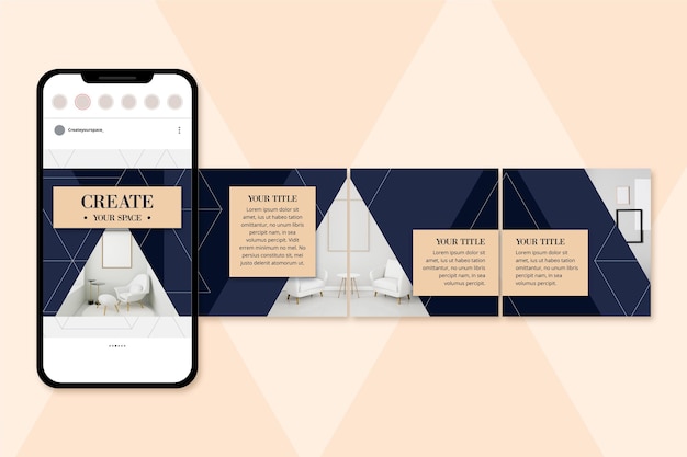 Free Vector instagram carousel templates