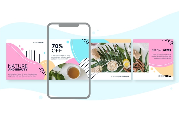 Free Vector instagram carousel templates