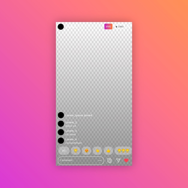 Free Vector instagram interface streaming concept