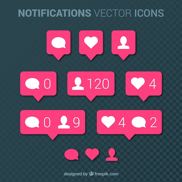 Free Vector instagram notification collection