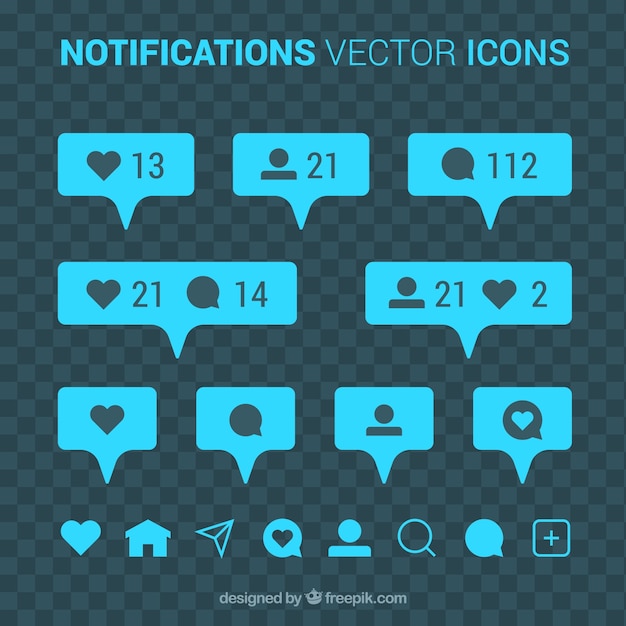 Free Vector instagram notification collection