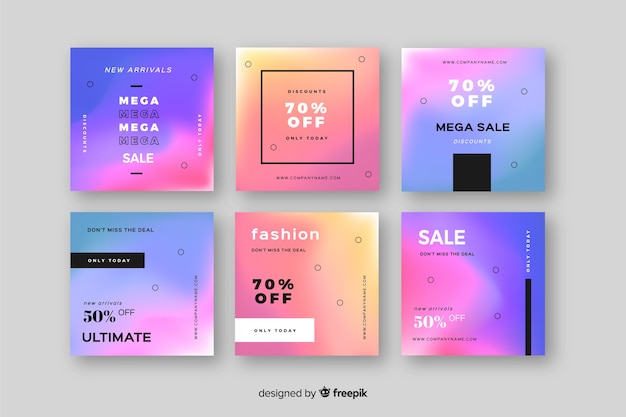 Free Vector instagram post gradient sale collection