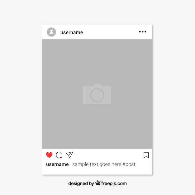 Free Vector instagram post template with notifications