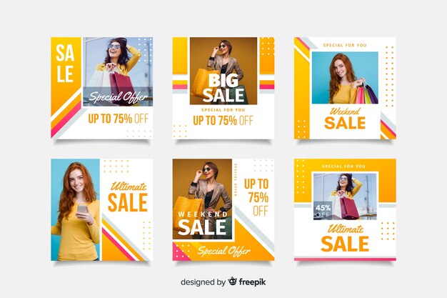 Instagram post with flash sales template