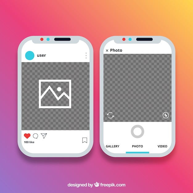 Free vector instagram post with transparent background