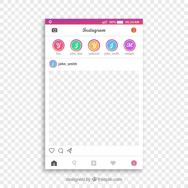 Free vector instagram post with transparent background