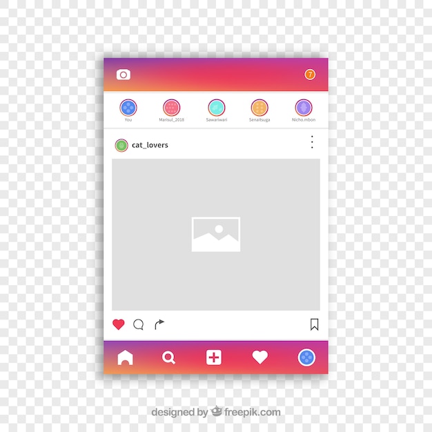 Free Vector instagram post with transparent background