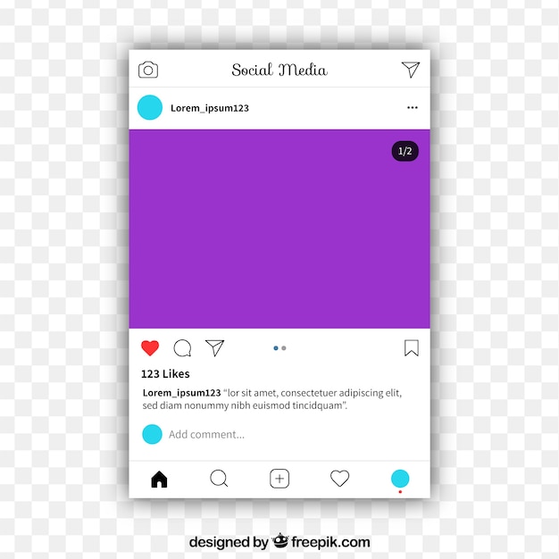 Free vector instagram post with transparent background