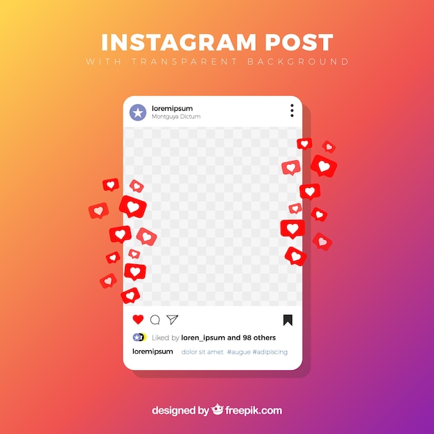 Free vector instagram post with transparent background