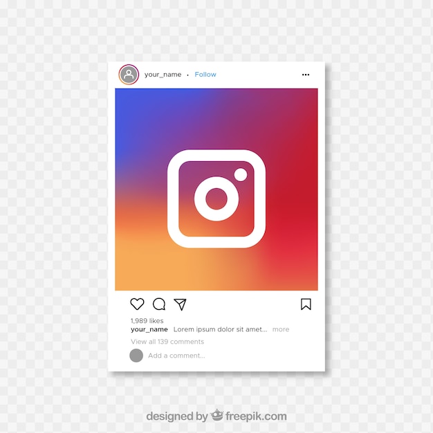 Free Vector instagram post with transparent background