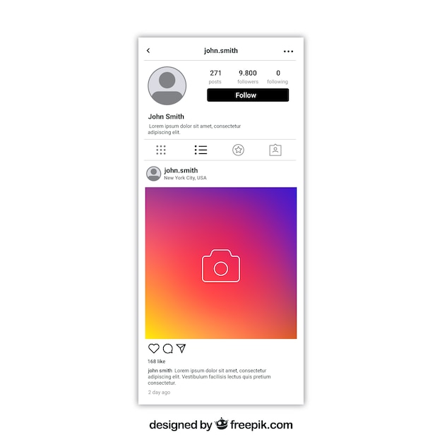 Free vector instagram post with transparent background